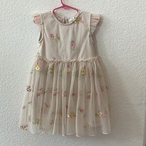 H&M Floral Embroidered Kids Dress Size 3T